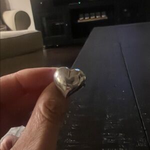 Vintage Silver Heart Ring size 5 1/2